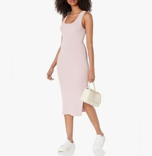 New Without Tags The Drop Yasmin Side-slit Midi Sweater Tank Dress In NAVY BLUE
